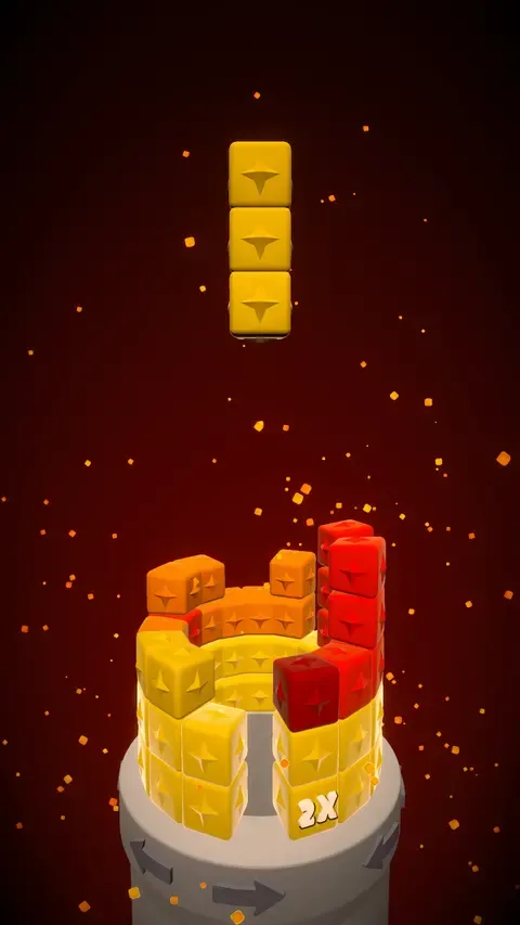 Tower Blast! Volcano theme gameplay